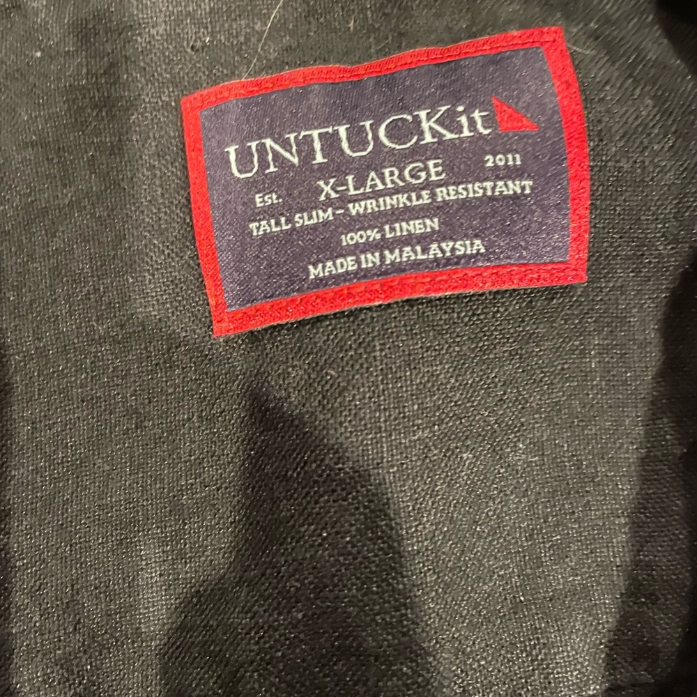 UNTUCKit Men's Black Linen Button-Down Shirt Size XL - Picture 2 of 4
